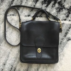 Vintage Navy Leather Crossbody and Top-handle Coach Purse